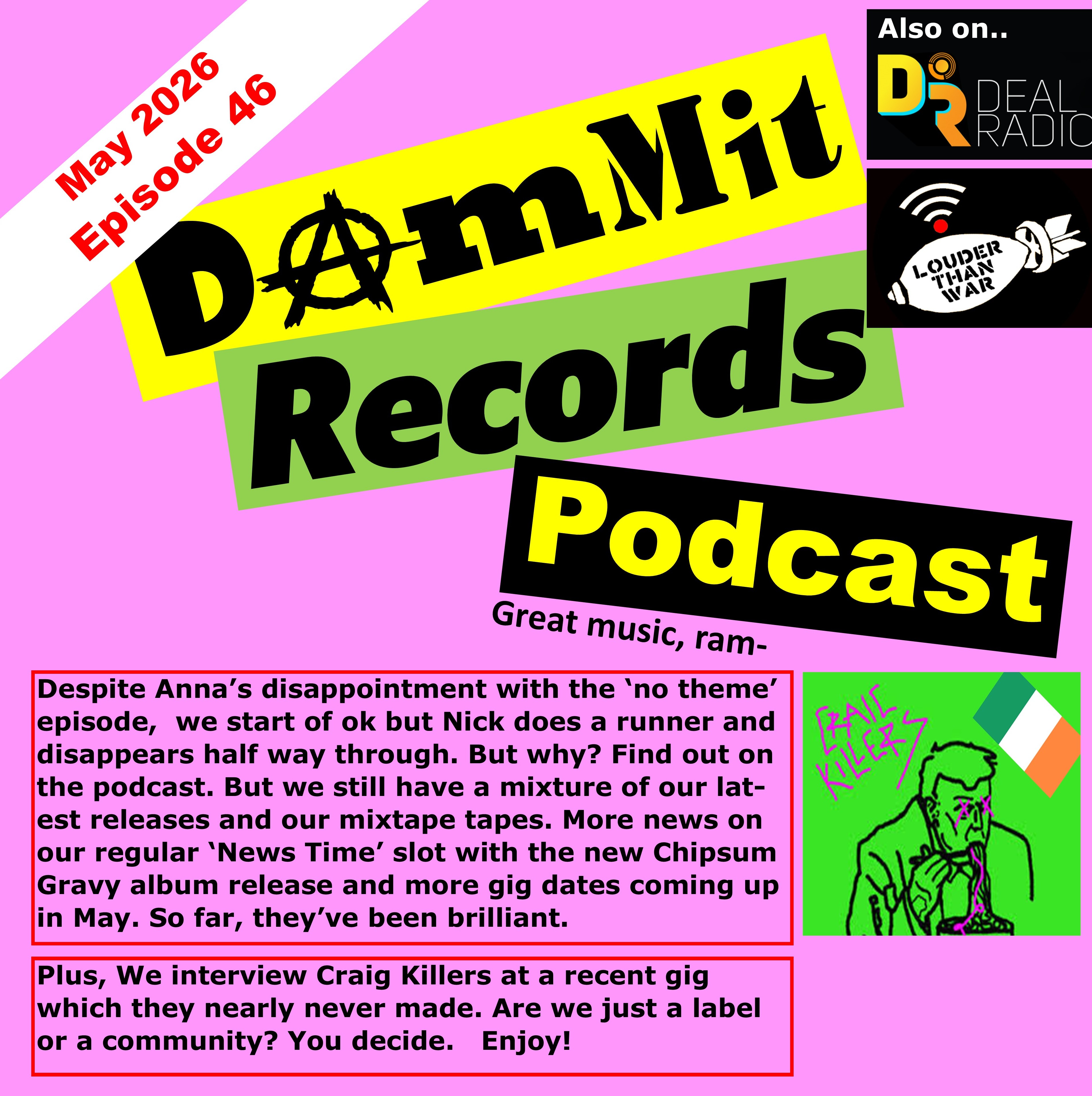 May 2026, Dammit Records Monthly Podcast episode artwork